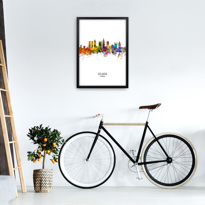 Atlanta Georgia Skyline Portrait Art Print by Michael Tompsett A2 White Frame