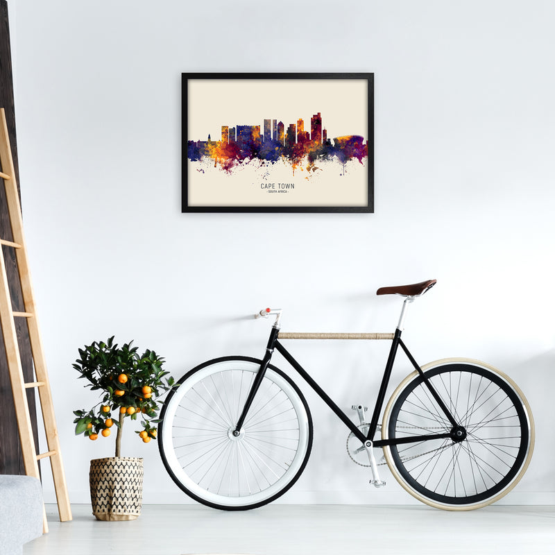 Cape Town South Africa Skyline Autumn City Name Art Print by Michael Tompsett A2 White Frame