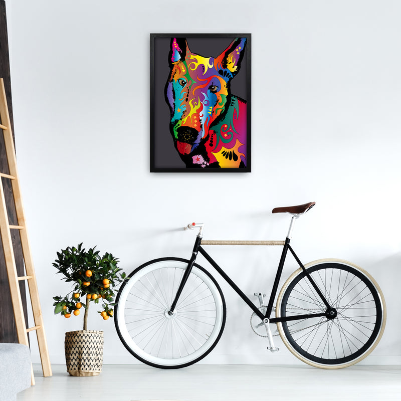 English Bull Terrier Dog Art Print by Michael Tompsett A2 White Frame