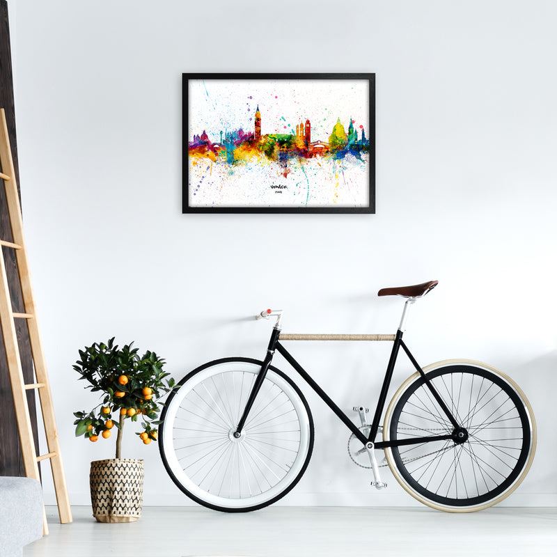 Venice Italy Skyline Splash Art Print by Michael Tompsett A2 White Frame