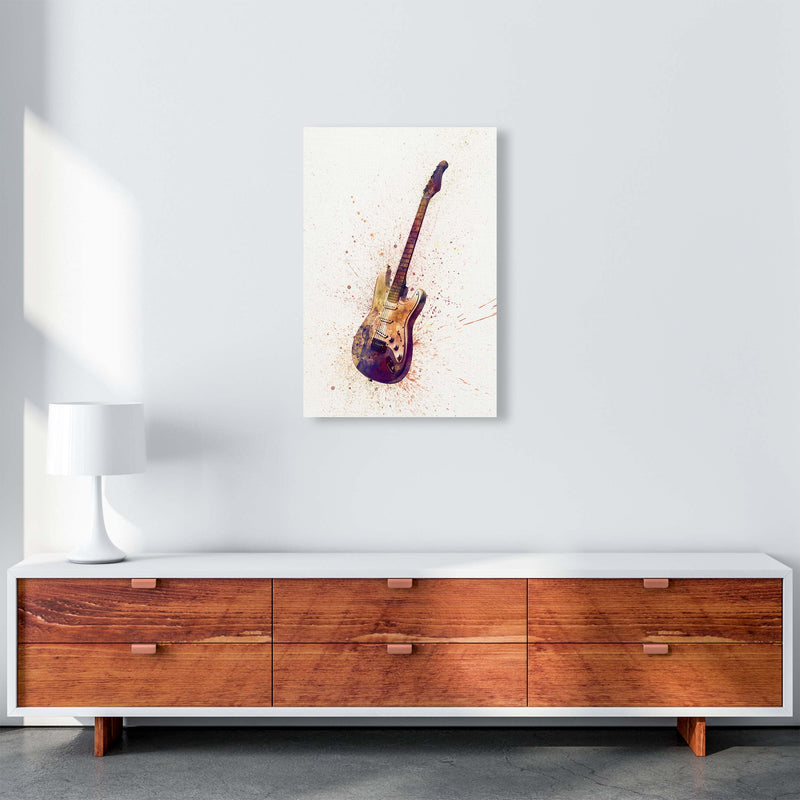 Electric Guitar Watercolour  by Michael Tompsett A2 Canvas