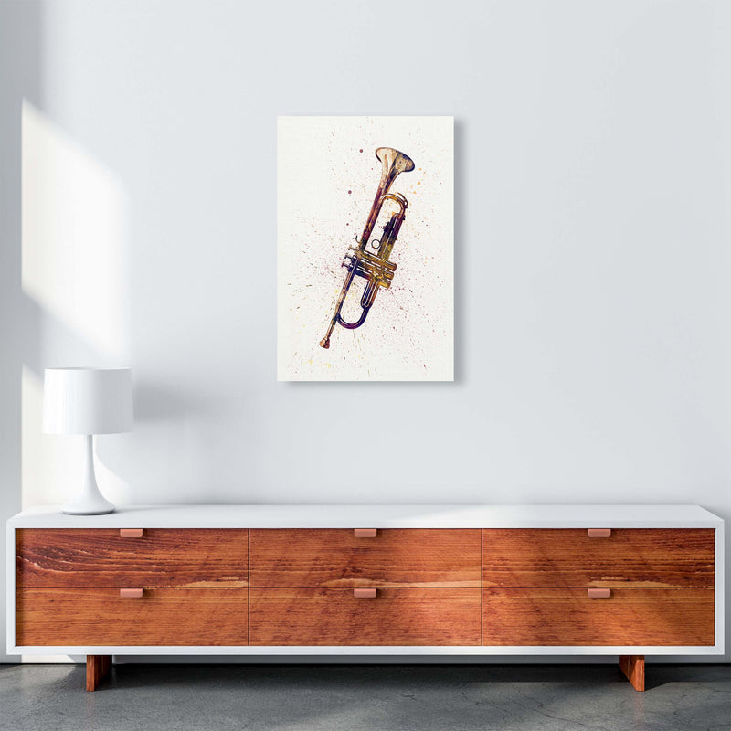 Trumpet Watercolour Music Art Print by Michael Tompsett A2 Canvas