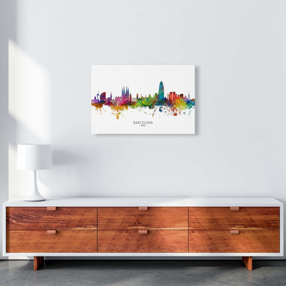Barcelona Spain Skyline Art Print by Michael Tompsett A2 Canvas