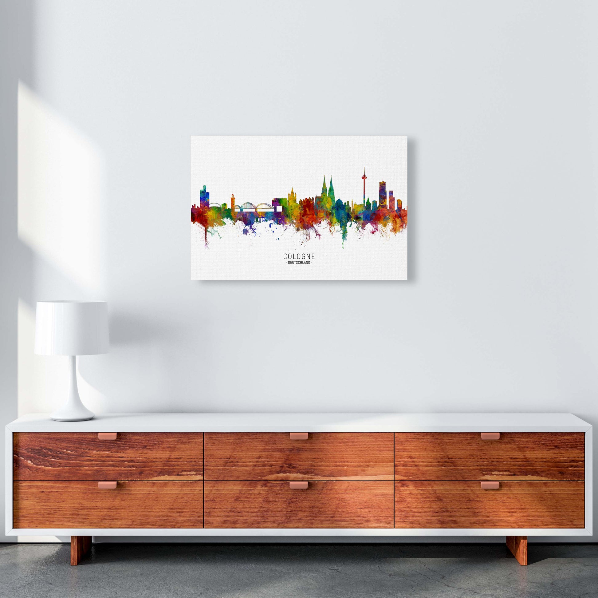 Cologne Deutschland Skyline Art Print by Michael Tompsett A2 Canvas