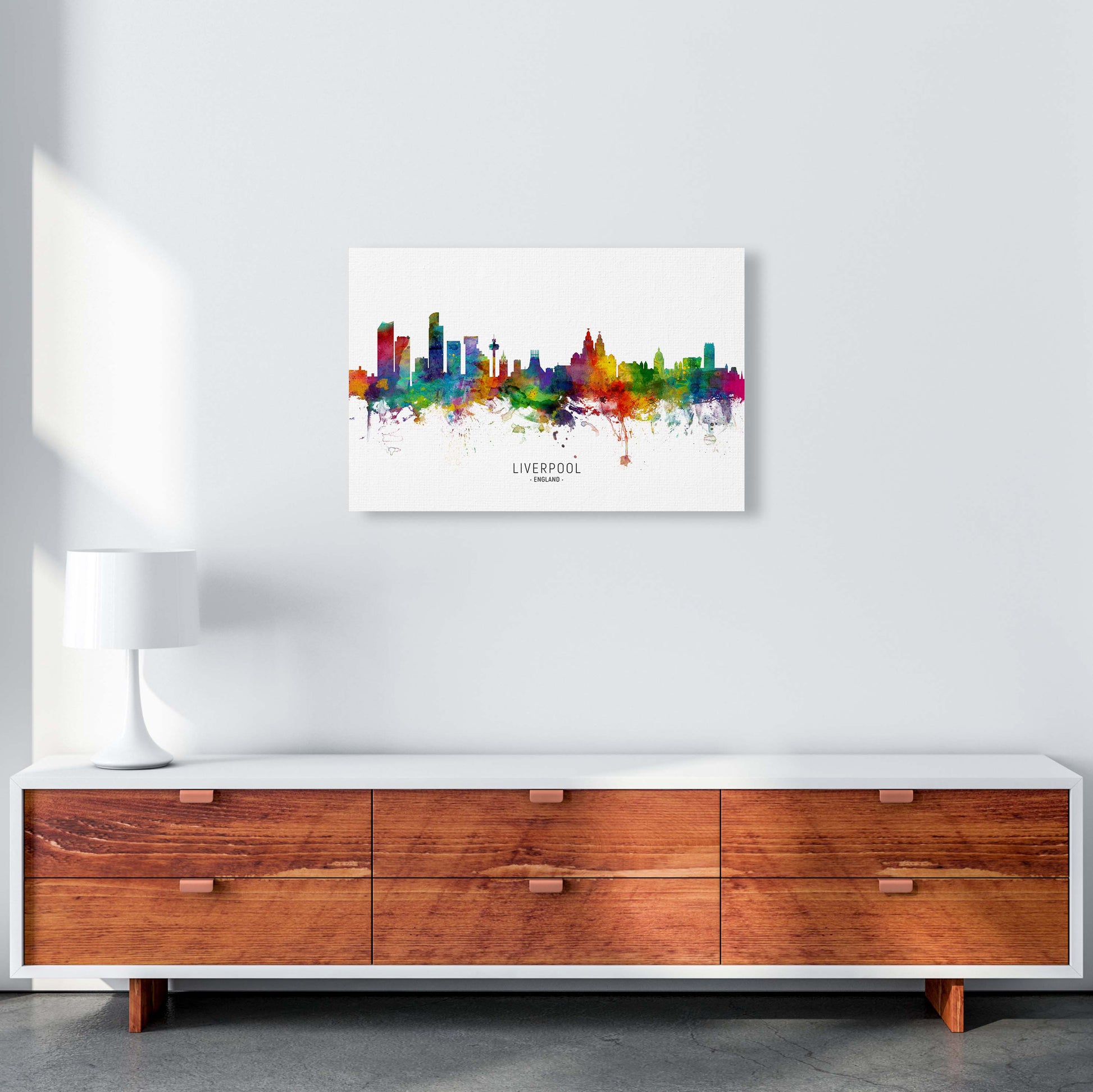 Liverpool England Skyline Art Print by Michael Tompsett A2 Canvas