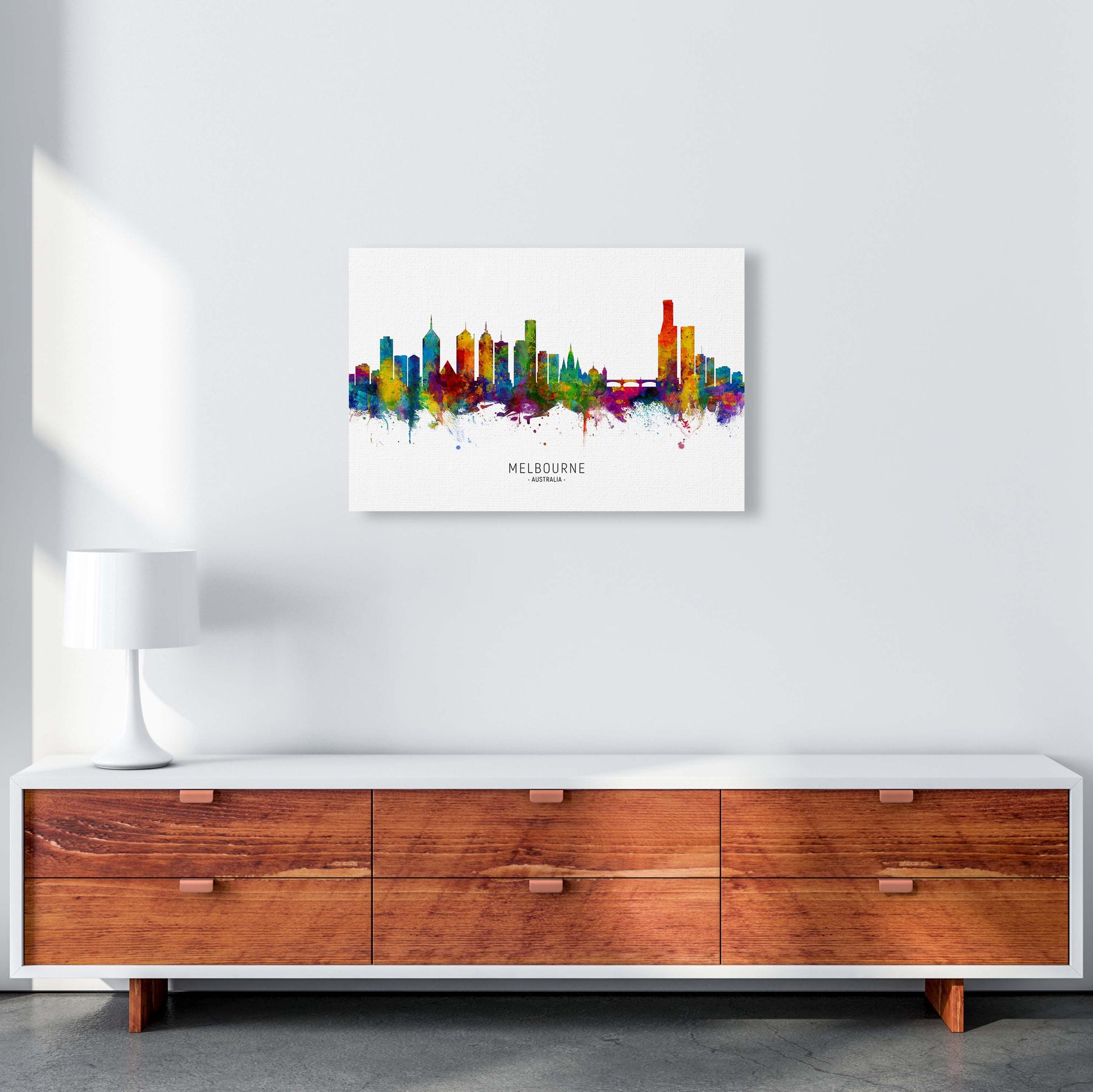 Melbourne Australia Skyline Art Print by Michael Tompsett A2 Canvas