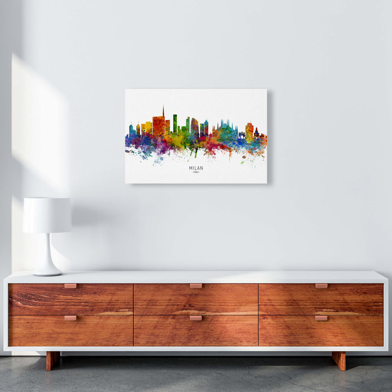 Milan Italy Skyline Art Print by Michael Tompsett A2 Canvas