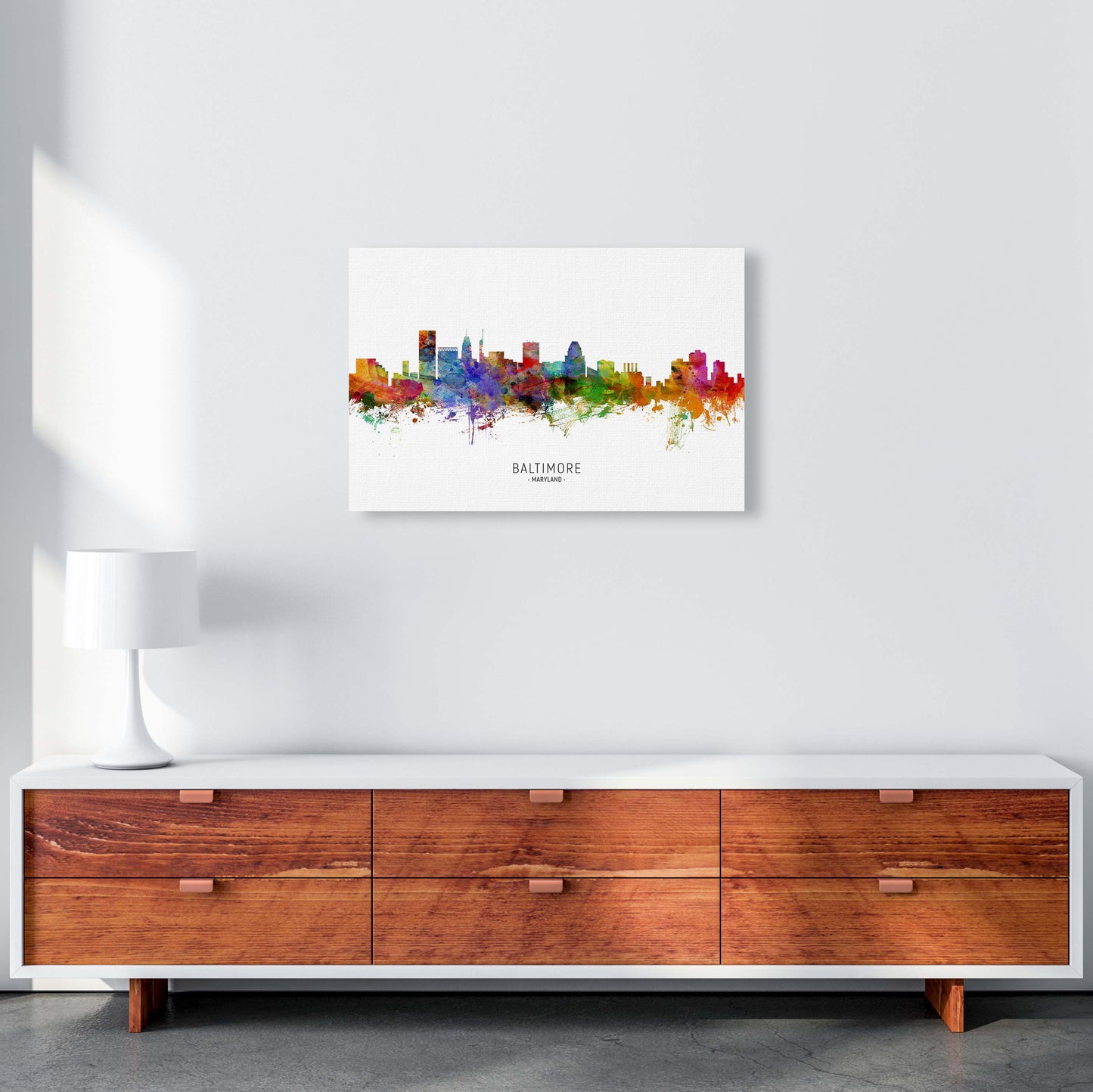 Baltimore Maryland Skyline Art Print by Michael Tompsett A2 Canvas