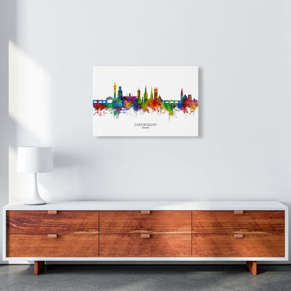 Shrewsbury England Skyline Art Print by Michael Tompsett A2 Canvas