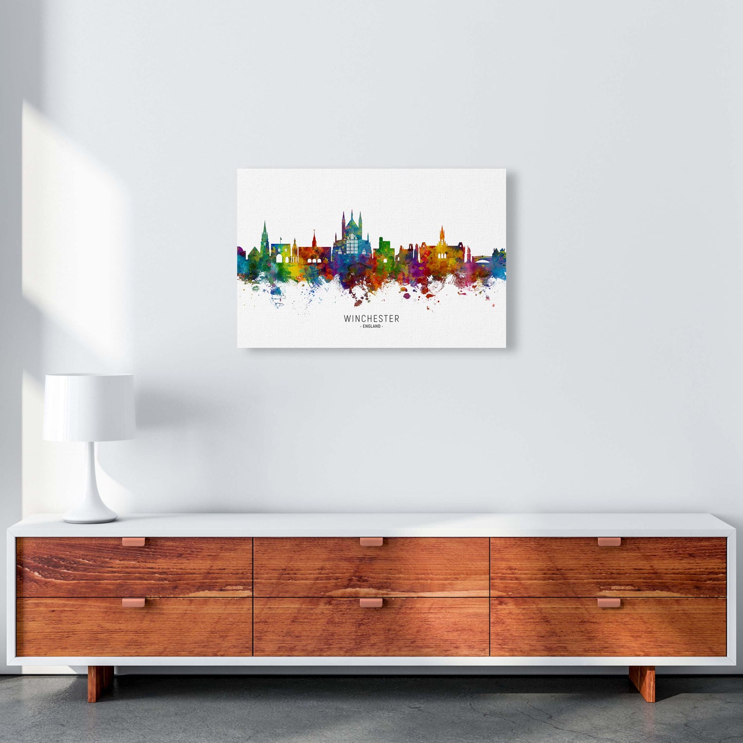 Winchester England Skyline Art Print by Michael Tompsett A2 Canvas