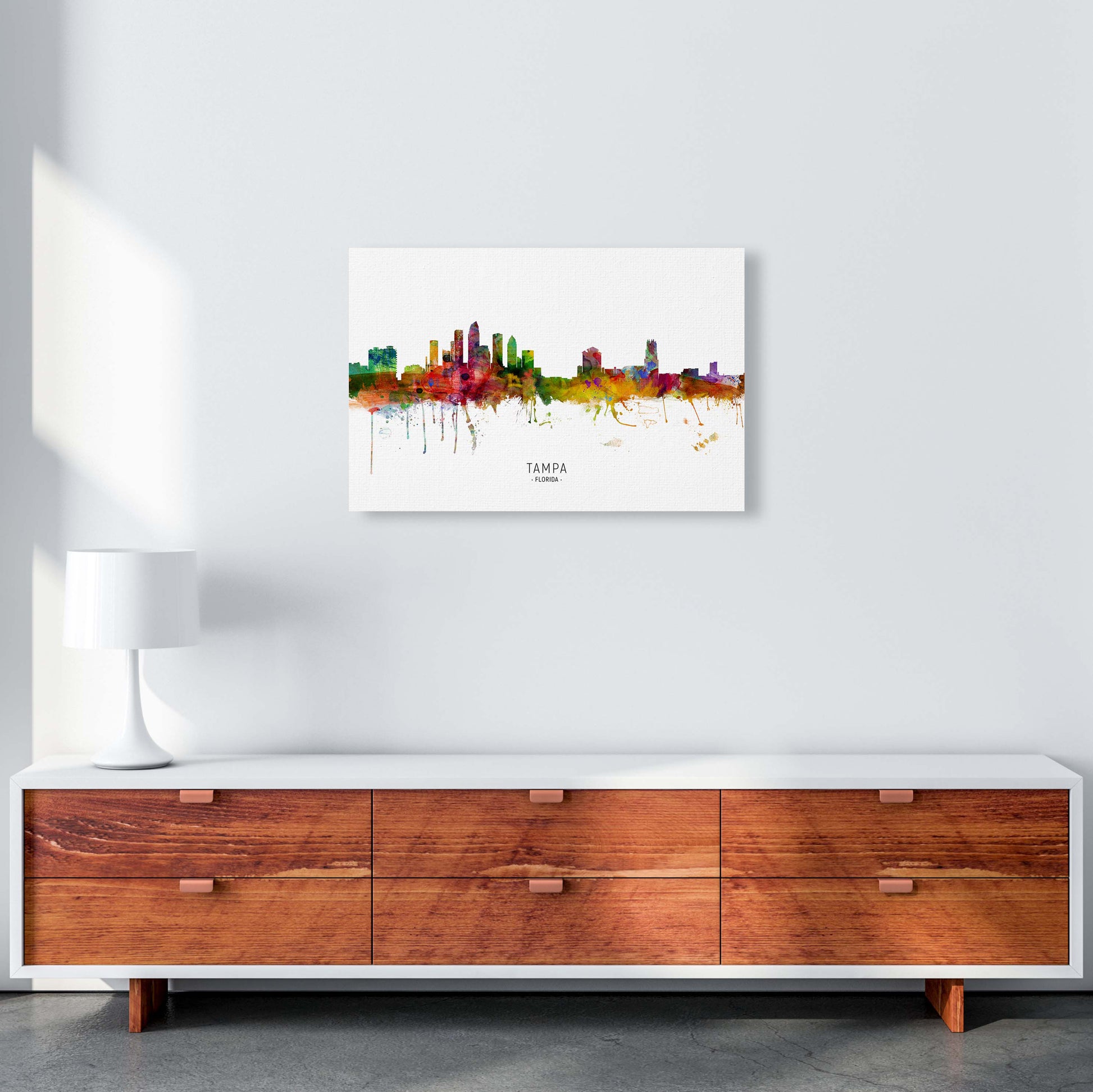 Tampa Florida Skyline Art Print by Michael Tompsett A2 Canvas