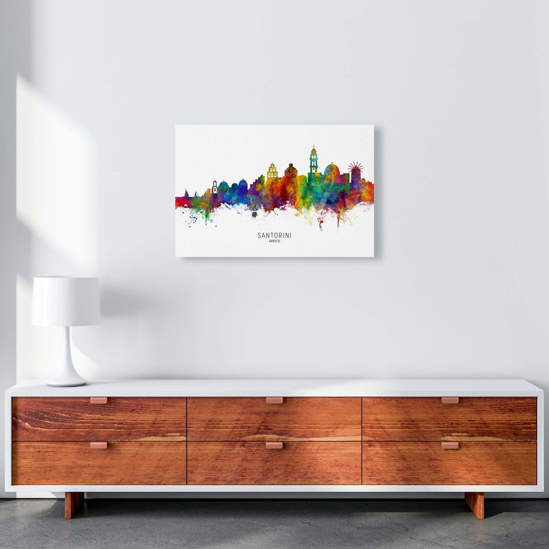 Santorini Greece Skyline Art Print by Michael Tompsett A2 Canvas