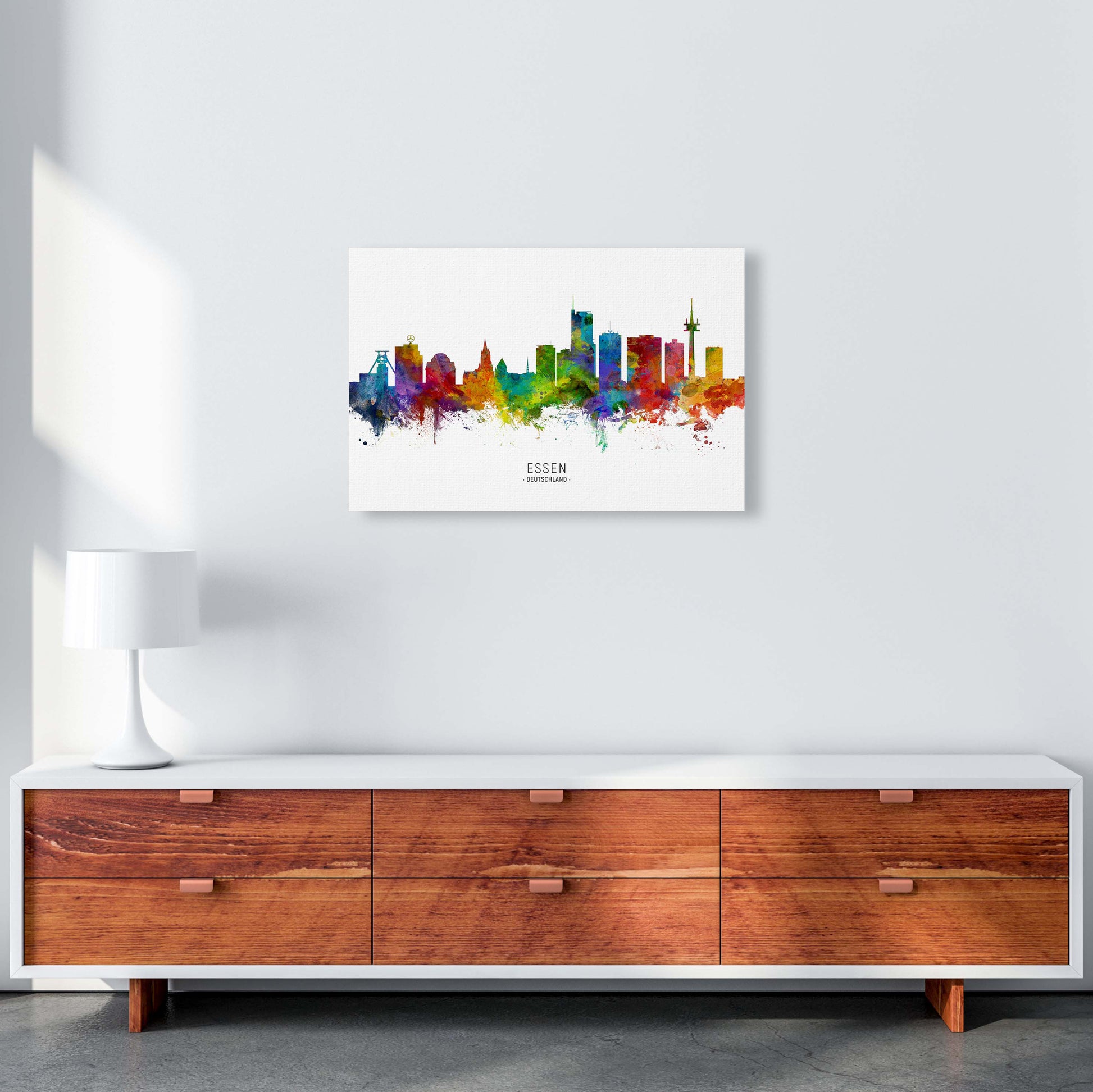 Essen Deutschland Skyline Art Print by Michael Tompsett A2 Canvas