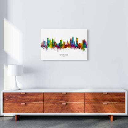 Sao Paulo Brazil Skyline Art Print by Michael Tompsett A2 Canvas
