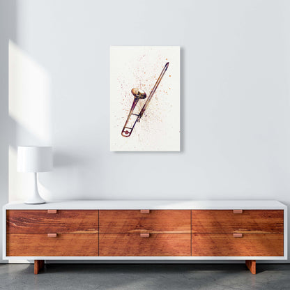 Trombone Watercolour Art Print by Michael Tompsett A2 Canvas