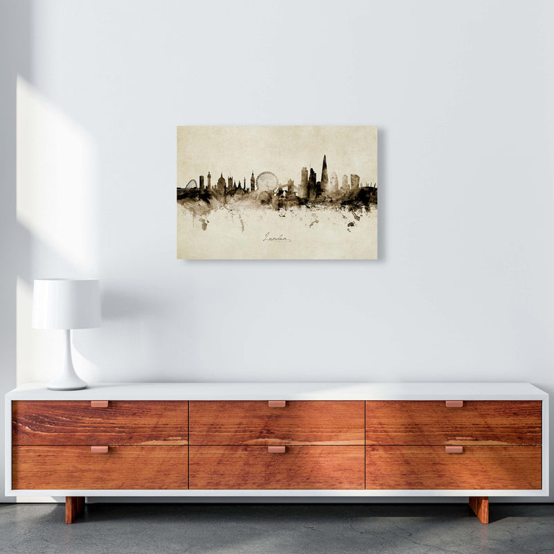 London England Skyline Vintage  Art Print by Michael Tompsett A2 Canvas