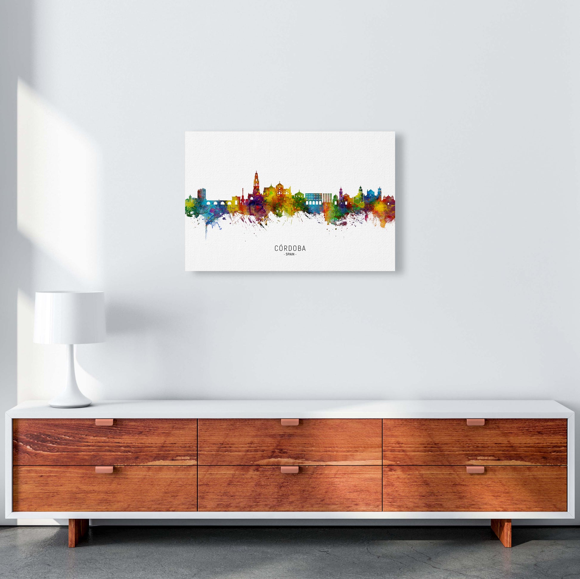 Cordoba Spain Skyline Art Print by Michael Tompsett A2 Canvas
