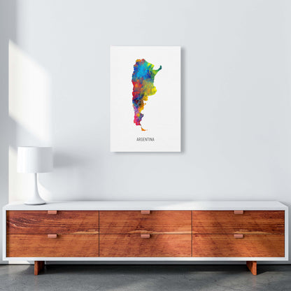 Argentina Watercolour Map Art Print by Michael Tompsett A2 Canvas
