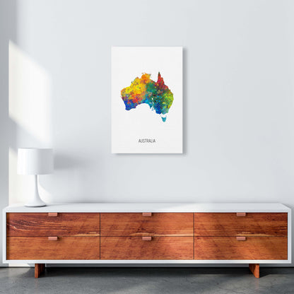 Australia Watercolour Map Art Print by Michael Tompsett A2 Canvas