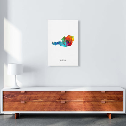 Austria Watercolour Map Art Print by Michael Tompsett A2 Canvas