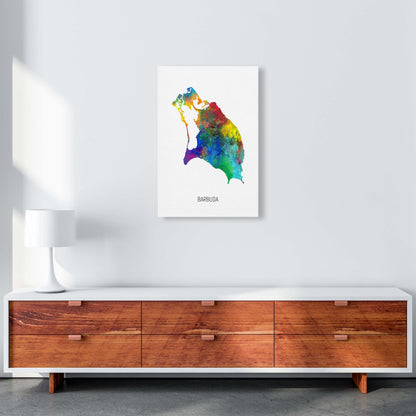 Barbuda Watercolour Map Art Print by Michael Tompsett A2 Canvas