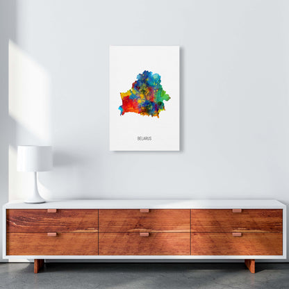 Belarus Watercolour Map Art Print by Michael Tompsett A2 Canvas