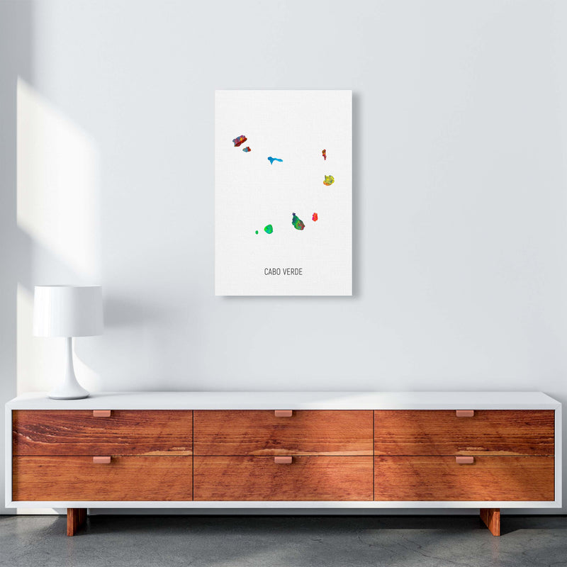 Cabo Verde Watercolour Map Art Print by Michael Tompsett A2 Canvas