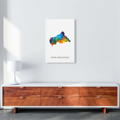 Central African Republic Watercolour Map  by Michael Tompsett A2 Canvas