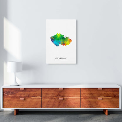 Czech Republic Watercolour Map Art Print by Michael Tompsett A2 Canvas
