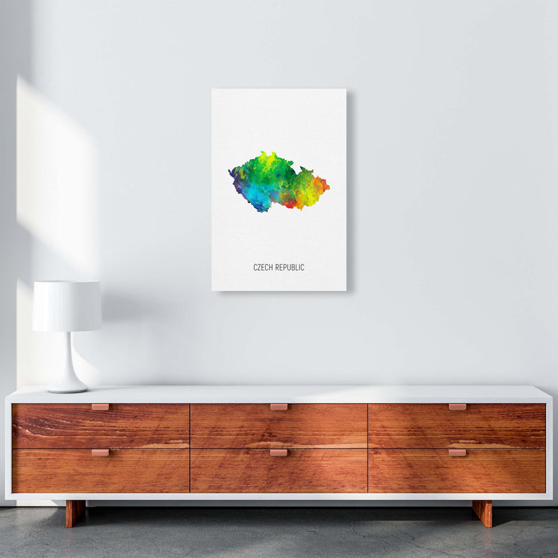 Czech Republic Watercolour Map Art Print by Michael Tompsett A2 Canvas