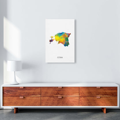Estonia Watercolour Map Art Print by Michael Tompsett A2 Canvas