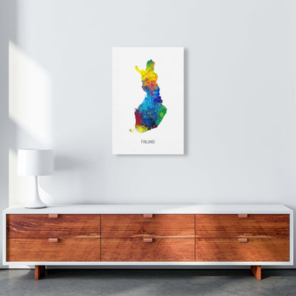 Finland Watercolour Map Art Print by Michael Tompsett A2 Canvas