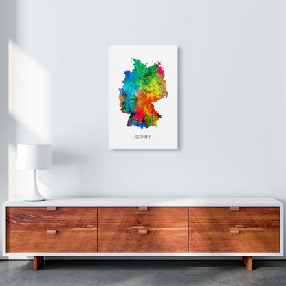 Germany Watercolour Map Art Print by Michael Tompsett A2 Canvas