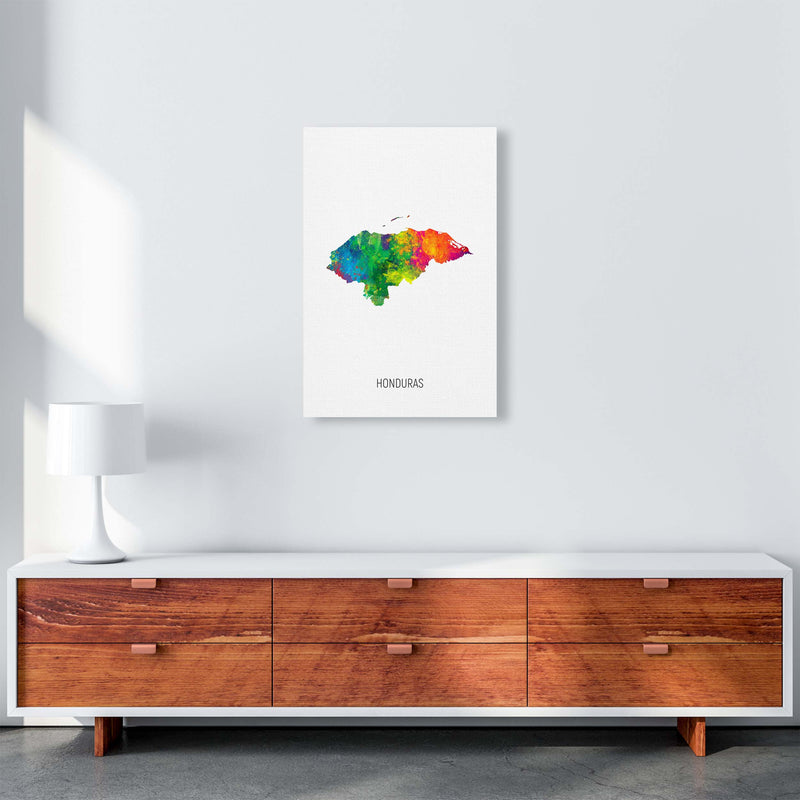 Honduras Watercolour Map Art Print by Michael Tompsett A2 Canvas