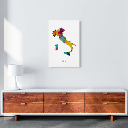 Italia Watercolour Map Art Print by Michael Tompsett A2 Canvas