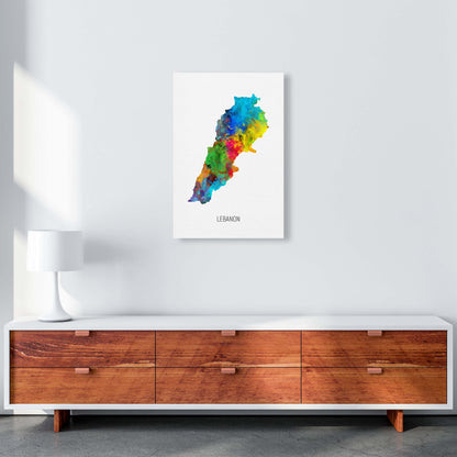Lebanon Watercolour Map Art Print by Michael Tompsett A2 Canvas