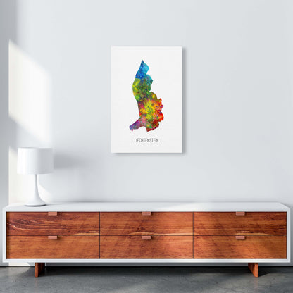 Liechtenstein Watercolour Map Art Print by Michael Tompsett A2 Canvas