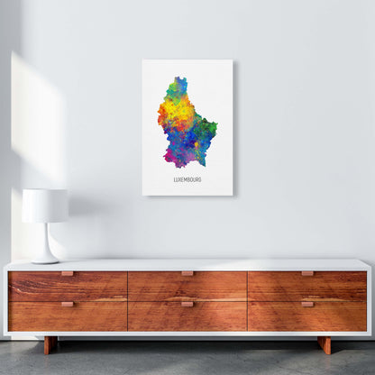 Luxembourg Watercolour Map Art Print by Michael Tompsett A2 Canvas