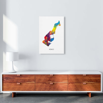 Monaco Watercolour Map Art Print by Michael Tompsett A2 Canvas
