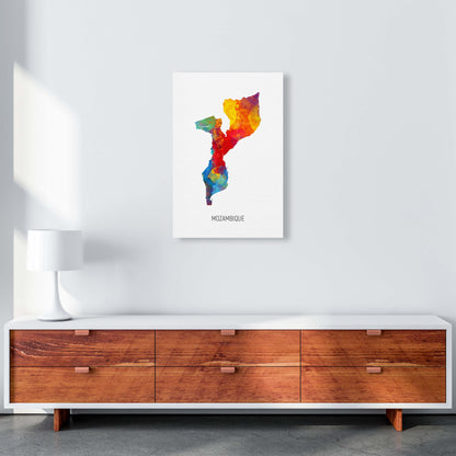 Mozambique Watercolour Map Art Print by Michael Tompsett A2 Canvas