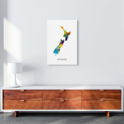 New Zealand Watercolour Map Art Print by Michael Tompsett A2 Canvas