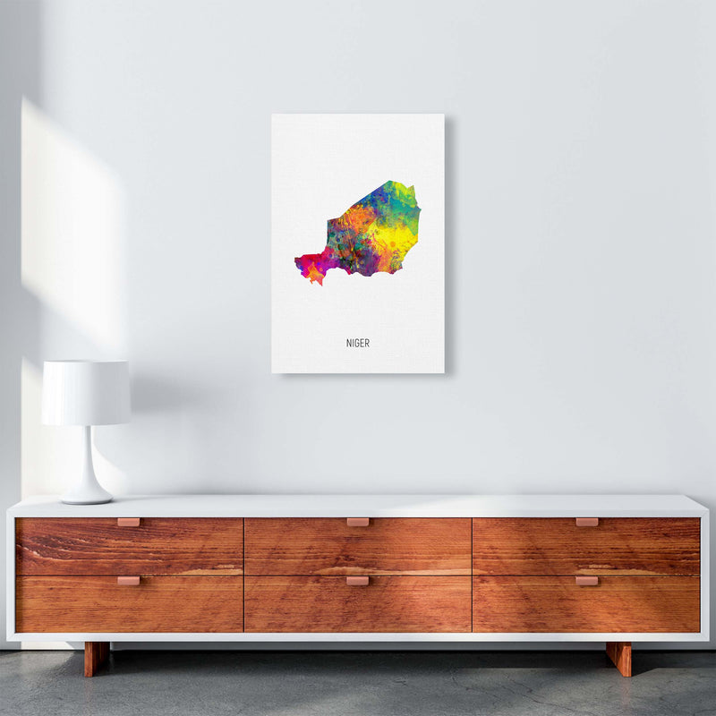Niger Watercolour Map Art Print by Michael Tompsett A2 Canvas