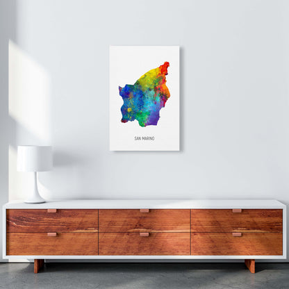 San Marino Watercolour Map Art Print by Michael Tompsett A2 Canvas
