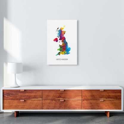 United Kingdom Watercolour Map Art Print by Michael Tompsett A2 Canvas