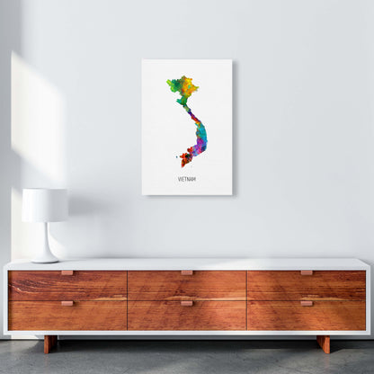 Vietnam Watercolour Map Art Print by Michael Tompsett A2 Canvas