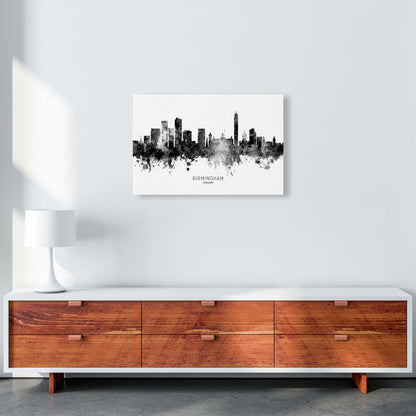 Birmingham England Skyline Black White City Name  by Michael Tompsett A2 Canvas