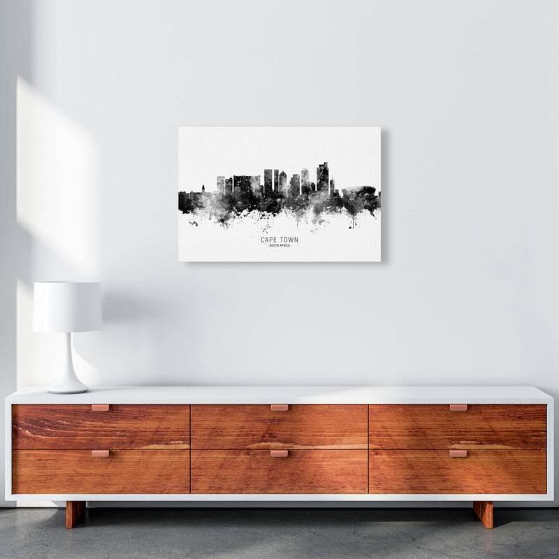 Cape Town South Africa Skyline Black White City Name  by Michael Tompsett A2 Canvas