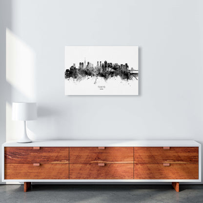 Tokyo Japan Skyline Black White City Name  by Michael Tompsett A2 Canvas