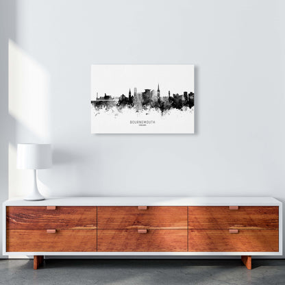 Bournemouth England Skyline Black White City Name  by Michael Tompsett A2 Canvas