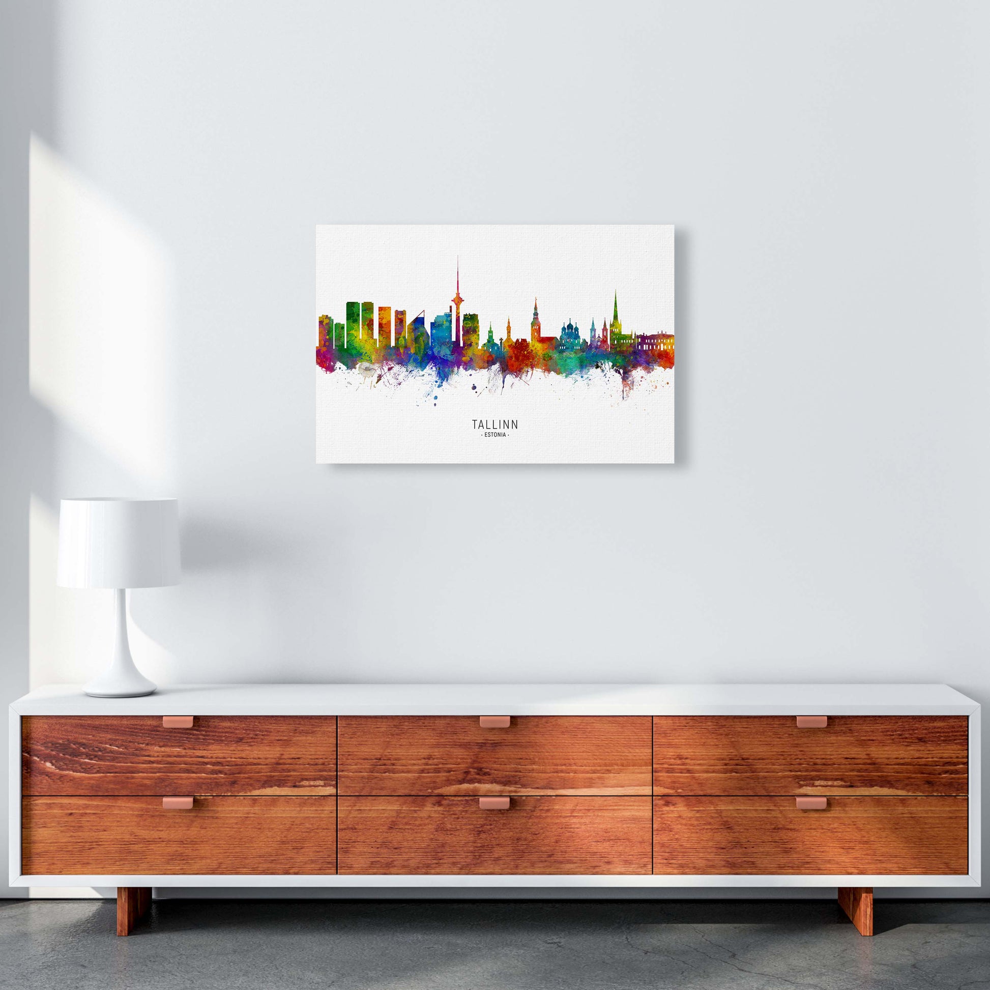 Tallinn Estonia Skyline Art Print by Michael Tompsett A2 Canvas